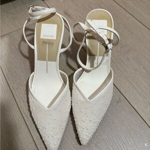 Dolce Vita White Beaded Heels